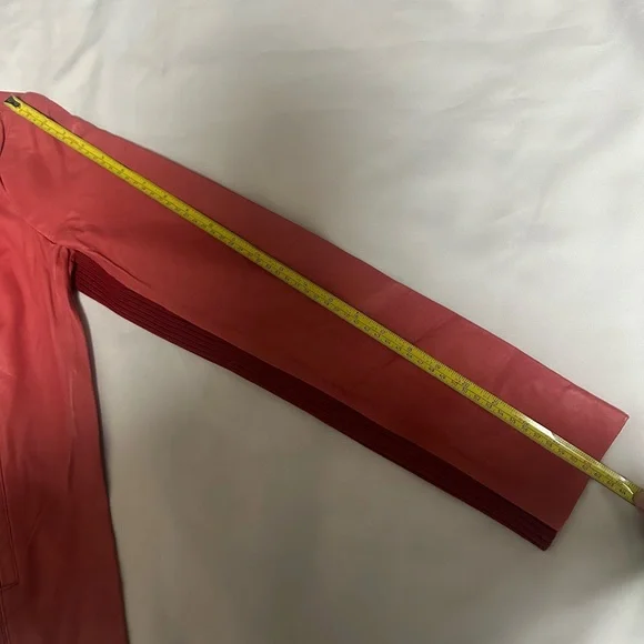 Women's  Red  Jacket  real Leather  Lamb  size large  Jaye E. NWT zipper pockets - Picture 9 of 16